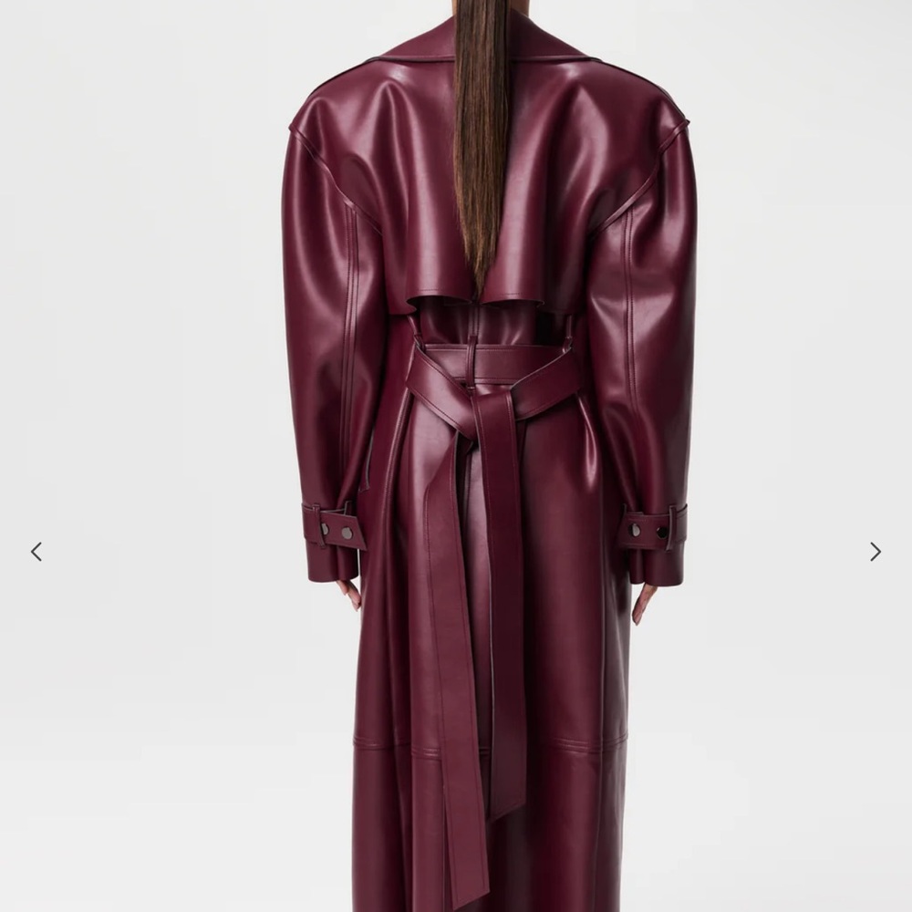 VEGAN LEATHER TRENCH COAT - Picture 4 of 4